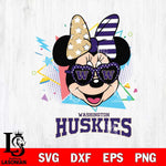 Washington Huskies Minnie Mouse Love Sport SVG DXF EPS PNG FILE, NCAA File Cut,Digital Download,Instant Download