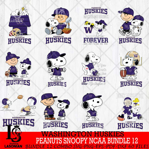 Washington Huskies Peanuts Snoopy Player NCAA Bundle 12 SVG DXF EPS PNG FILE,Snoopy File Cut, bundle NCAA Digital Download,Instant Download, Silhouette