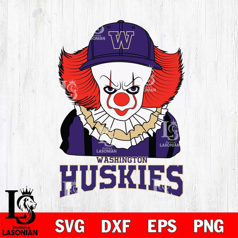Washington Huskies Pennywise Horror Sport 10 Svg Eps Dxf Png File, Digital Download