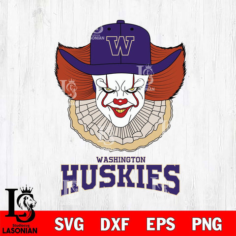 Washington Huskies Pennywise Horror Sport 12 Svg Eps Dxf Png File, Digital Download