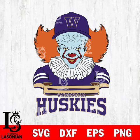 Washington Huskies Pennywise Horror Sport 2 Svg Eps Dxf Png File, Digital Download