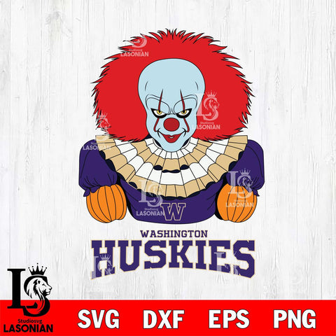 Washington Huskies Pennywise Horror Sport 3 Svg Eps Dxf Png File, Digital Download