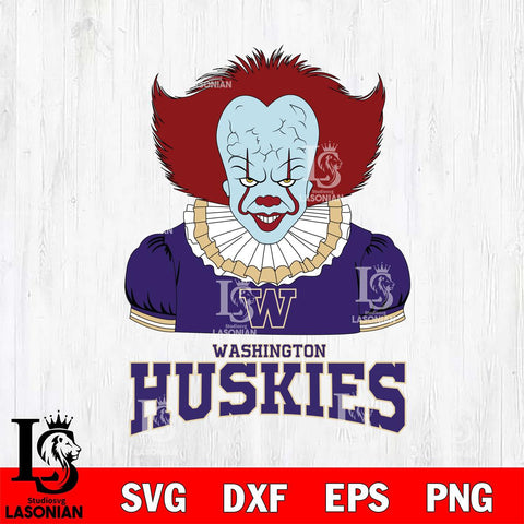 Washington Huskies Pennywise Horror Sport 5 Svg Eps Dxf Png File, Digital Download
