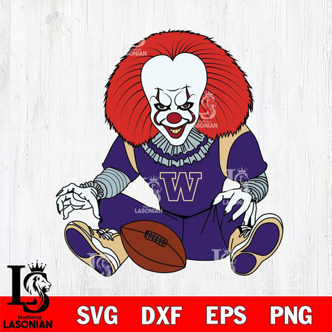 Washington Huskies Pennywise Horror Sport 6 Svg Eps Dxf Png File, Digital Download