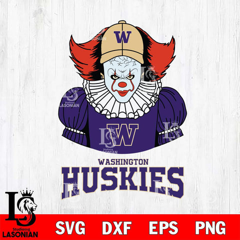 Washington Huskies Pennywise Horror Sport 7 Svg Eps Dxf Png File, Digital Download