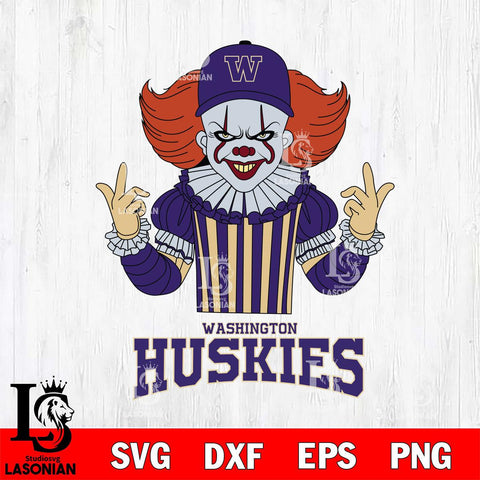 Washington Huskies Pennywise Horror Sport 8 Svg Eps Dxf Png File, Digital Download