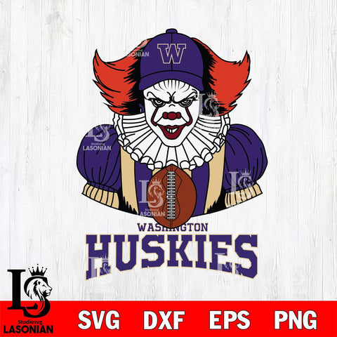 Washington Huskies Pennywise Horror Sport 9 Svg Eps Dxf Png File, Digital Download