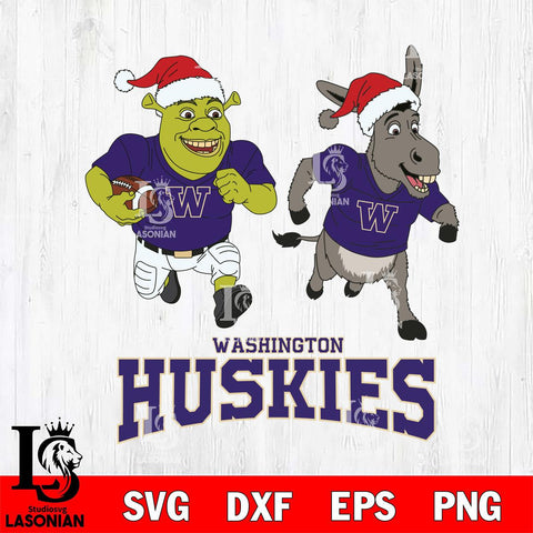 Washington Huskies Shrek and Donkey Football Cricut,Christmas SVG DXF EPS PNG FILE, NCAA Digital Download,Instant Download, Silhouette