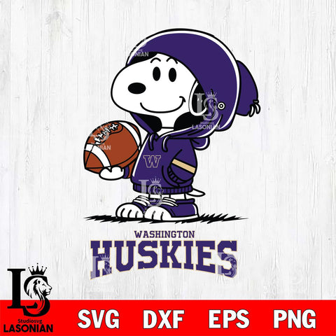 Washington Huskies Snoopy Football Svg Eps Dxf Png File, NCAA svg , Digital Download , Instant Download, Cricut File