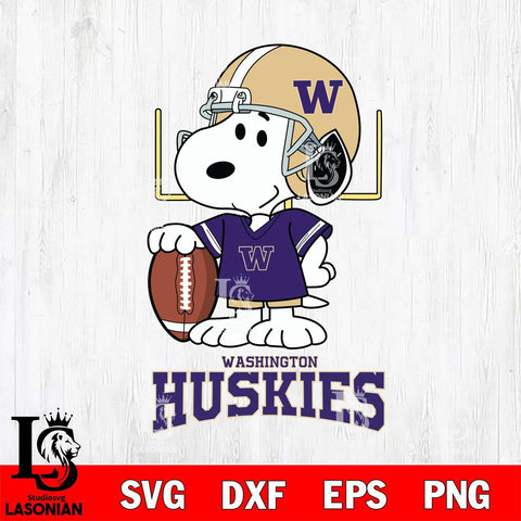 Washington Huskies Snoopy Player Football SVG DXF EPS PNG FILE,Snoopy File Cut, NCAA Digital Download,Instant Download,Christmas Silhouette