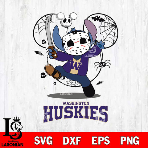 Washington Huskies Stitch jason voorhees Halloween Svg Eps Dxf Png File, Digital Download, Instant Download