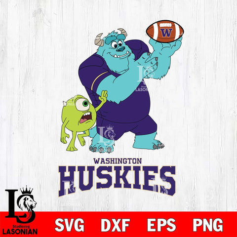 Washington Huskies Sully & Mike Football Cricut,Christmas SVG DXF EPS PNG FILE, NCAA Digital Download,Instant Download, Silhouette