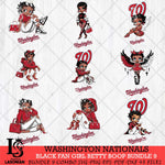 Washington Nationals Black Fan Girl Betty Boop Bundle 9, Svg Eps Dxf Png File, Digital Download