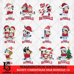 Washington Nationals Bluey Christmas MLB Bundle 12 file Cricut , Bluey Cricut , Christmas Svg , Bluey svg , Digital Download, dxf eps png pdf file