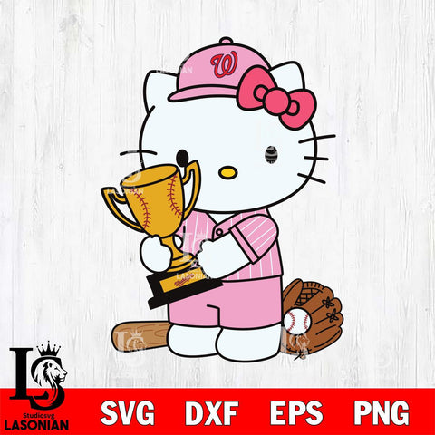 Washington Nationals Hello Kitty Pink Champion SVG DXF EPS PNG FILE, MLB File Cut,Hello Kitty Digital Download,Instant Download, Silhouette