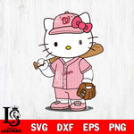 Washington Nationals Hello Kitty Pink Player SVG DXF EPS PNG FILE, MLB File Cut,Hello Kitty Digital Download,Instant Download, Silhouette
