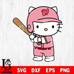 Washington Nationals Hello Kitty Player SVG DXF EPS PNG FILE, MLB File Cut,Hello Kitty Digital Download,Instant Download, Silhouette