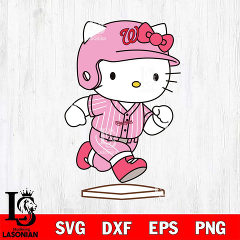 Washington Nationals Hello Kitty slide base SVG DXF EPS PNG FILE, MLB File Cut,Hello Kitty Digital Download,Instant Download, Silhouette