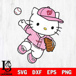 Washington Nationals Hello Kitty throw baseball SVG DXF EPS PNG FILE, MLB File Cut,Hello Kitty Digital Download,Instant Download, Silhouette