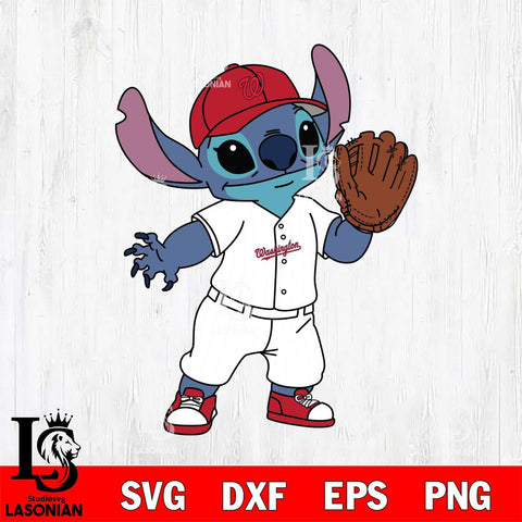 Washington Nationals Stitch baseball cute SVG DXF EPS PNG FILE, MLB File Cut, Digital Download,Instant Download, Silhouette, Stitch Cricut