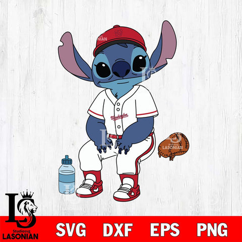 Washington Nationals Stitch resting SVG DXF EPS PNG FILE, MLB File Cut, Digital Download,Instant Download, Silhouette, Stitch Cricut
