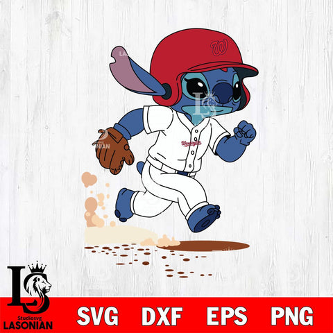 Washington Nationals Stitch run Baseball SVG DXF EPS PNG FILE, MLB File Cut, Digital Download,Instant Download, Silhouette, Stitch Cricut