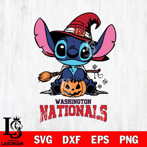 Washington Nationals Stitch witch Svg Eps Dxf Png File, MLB svg, Digital Download, Instant Download