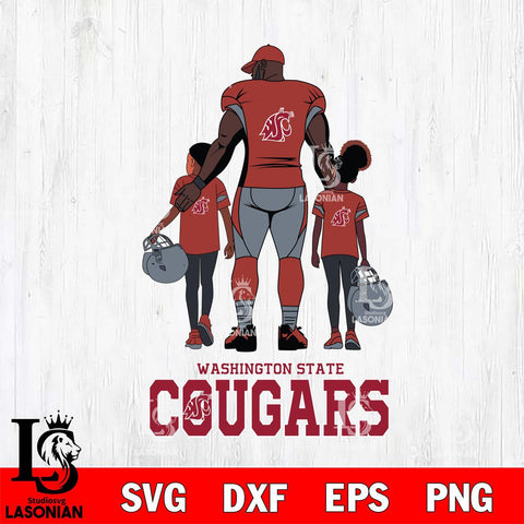 Washington State Cougars 3 Father and son Rugby SVG DXF EPS PNG FILE,NCAA SVG, Father day Digital Download,Instant Download, Silhouette