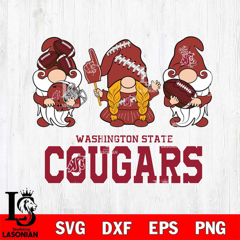Washington State Cougars 3 Gnomes Football Svg Eps Dxf Png File, Digital Download, Instant Download