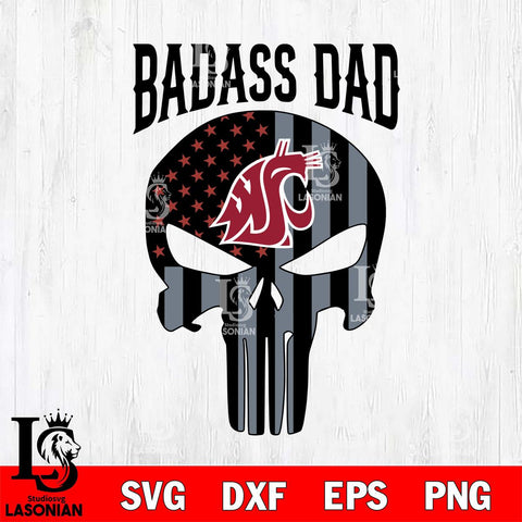 Washington State Cougars Badass Dad Svg Eps Dxf Png File, Digital Download, Instant Download