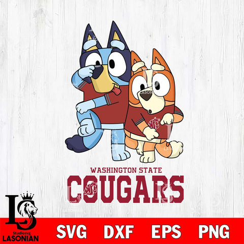 Washington State Cougars Bluey Chilli Dance Mode Svg Eps Dxf Png File, Digital Download, Instant Download