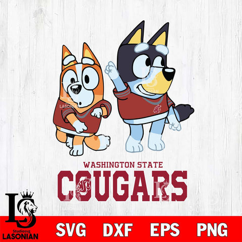 Washington State Cougars Bluey Chilli Mode Dance Svg Eps Dxf Png File, Digital Download, Instant Download