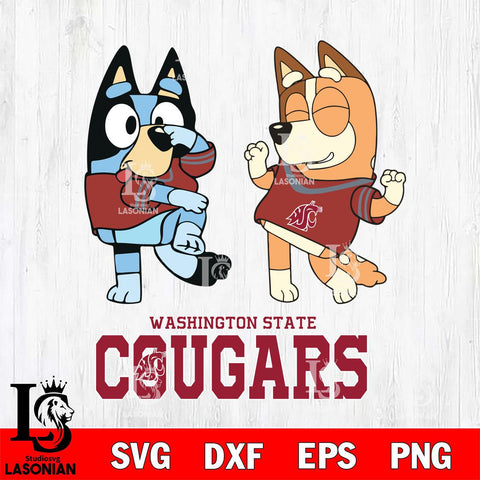 Washington State Cougars Bluey Chilli Sport Svg Eps Dxf Png File, Digital Download, Instant Download