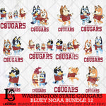 Washington State Cougars Bluey Dace Mode NCAA Bundle 12 SVG Eps Dxf Png File, Digital Download, Instant Download