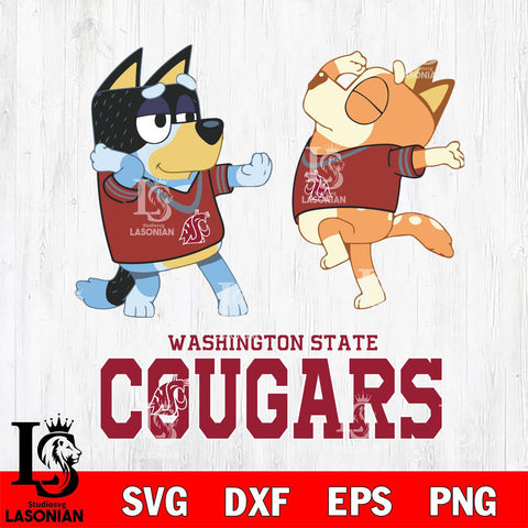 Washington State Cougars Bluey Dance Svg Eps Dxf Png File, Digital Download, Instant Download
