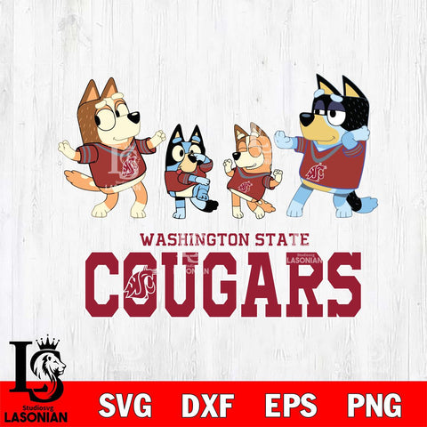 Washington State Cougars Bluey Dance Squats Svg Eps Dxf Png File, Digital Download, Instant Download