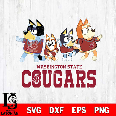 Washington State Cougars Bluey Mode Dance Squats Svg Eps Dxf Png File, Digital Download, Instant Download
