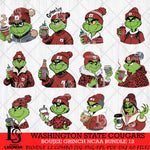 Washington State Cougars Boujee Grinch NCAA Bundle 12 SVG Eps Dxf Png File, Digital Download, Instant Download