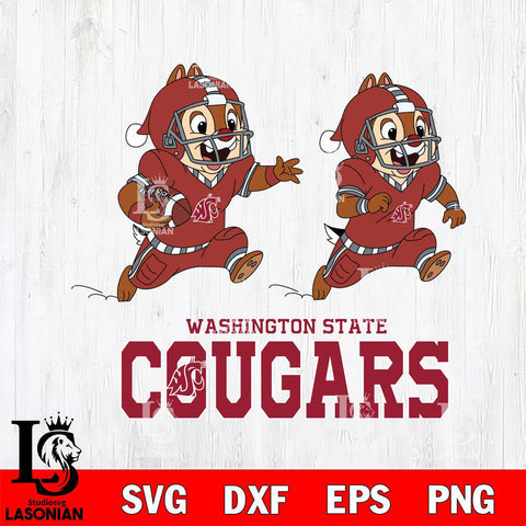 Washington State Cougars Chip & Dale Football Cricut,Christmas SVG DXF EPS PNG FILE, NCAA Digital Download,Instant Download, Silhouette