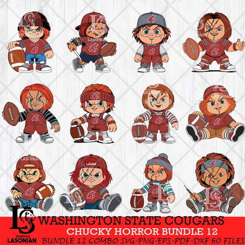 Washington State Cougars Chucky Horror Bundle 12 SVG Eps Dxf Png File, Bundle NCAA svg, Digital Download, Instant Download