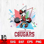 Washington State Cougars Cute Daisy Duck Cheerleader SVG DXF EPS PNG FILE, NCAA File Cut,Digital Download,Instant Download