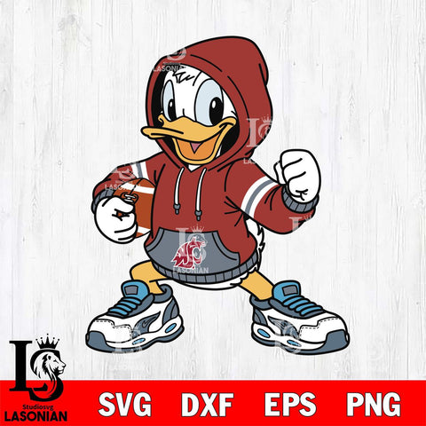 Washington State Cougars Donald Duck Disney Christmas File Cut, NCAA SVG DXF EPS PNG FILE, Digital Download , Criucut , Silhouette