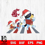 Washington State Cougars Family Bluey Walking Christmas Svg Eps Dxf Png File, Digital Download, Instant Download