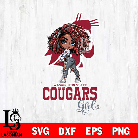 Washington State Cougars Fan Girl Svg Eps Dxf Png File, Digital Download, Instant Download