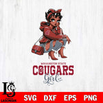 Washington State Cougars Fashion Black Fan Girl Betty Boop, Svg Eps Dxf Png File, Digital Download