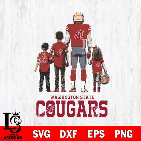 Washington State Cougars Father Football SVG DXF EPS PNG FILE,NCAA SVG, Father day Digital Download,Instant Download, Silhouette