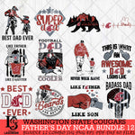 Washington State Cougars Fathers Day NCAA Bundle 12 Svg Eps Dxf Png File, Digital Download, Instant Download