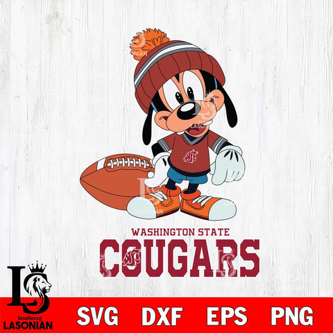 Washington State Cougars Goofy Football SVG DXF EPS PNG FILE,NCAA svg ,Football Digital Download,Instant Download, Silhouette