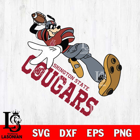 Washington State Cougars Goofy rugby player SVG DXF EPS PNG FILE,NCAA svg ,Football Digital Download,Instant Download, Silhouette