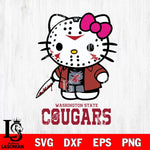 Washington State Cougars Hello Kitty Horror 3 Svg Eps Dxf Png File, Digital Download